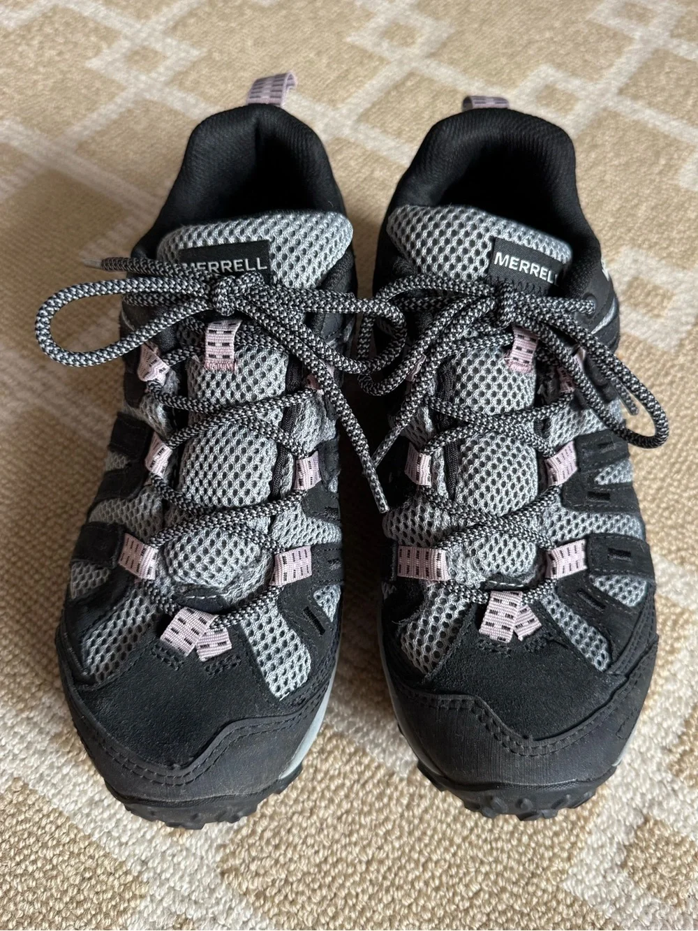 Merrell Alverstone 2 Hiking Shoes Trail Sneakers Outdoor Gray Black Pink 8